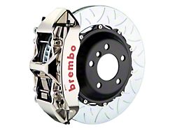 Brembo GT-R Series 6-Piston Front Big Brake Kit with 380x32mm 2-Piece Type 3 Slotted Rotors; Nickel Plated Calipers (20-26 Corvette C8 Stingray)