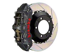 Brembo GT-S Series 6-Piston Front Big Brake Kit with 380x32mm 2-Piece Type 1 Slotted Rotors; Black Hard Anodized Calipers (20-26 Corvette C8 Stingray)