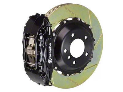 Brembo GT Series 4-Piston Front Big Brake Kit with 14-Inch 2-Piece Type 1 Slotted Rotors; Black Calipers (97-04 Corvette C5)