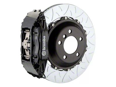Brembo GT Series 4-Piston Front Big Brake Kit with 14-Inch 2-Piece Type 3 Slotted Rotors; Black Calipers (97-04 Corvette C5)