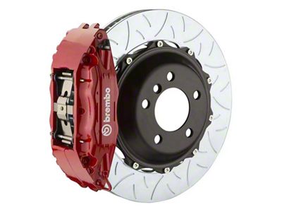 Brembo GT Series 4-Piston Front Big Brake Kit with 14-Inch 2-Piece Type 3 Slotted Rotors; Red Calipers (05-13 Corvette C6, Excluding Grand Sport & Z06)