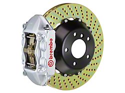 Brembo GT Series 4-Piston Rear Big Brake Kit with 13.60-Inch 2-Piece Cross Drilled Rotors; Silver Calipers (97-04 Corvette C5)