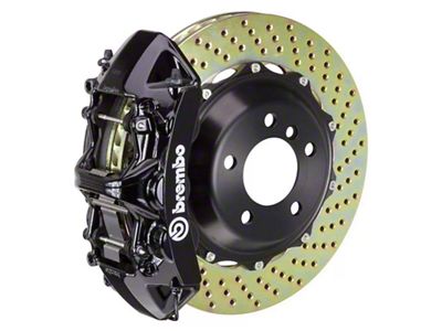 Brembo GT Series 6-Piston Front Big Brake Kit with 14-Inch 2-Piece Cross Drilled Rotors; Black Calipers (97-04 Corvette C5)