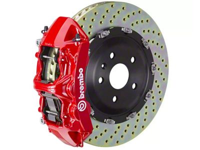 Brembo GT Series 6-Piston Front Big Brake Kit with 14.40-Inch 2-Piece Cross Drilled Rotors; Red Calipers (06-13 Corvette C6 Grand Sport & Z06 w/o Carbon Ceramic Brakes)