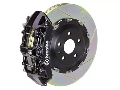 Brembo GT Series 6-Piston Front Big Brake Kit with 14.40-Inch 2-Piece Type 1 Slotted Rotors; Black Calipers (06-13 Corvette C6 Grand Sport & Z06 w/o Carbon Ceramic Brakes)