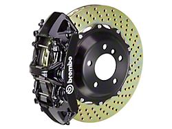 Brembo GT Series 6-Piston Front Big Brake Kit with 15-Inch 2-Piece Cross Drilled Rotors; Black Calipers (14-19 Corvette C7, Excluding Grand Sport & Z06)