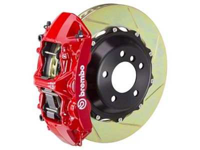 Brembo GT Series 6-Piston Front Big Brake Kit with 15-Inch 2-Piece Type 1 Slotted Rotors; Red Calipers (14-19 Corvette C7, Excluding Grand Sport & Z06)