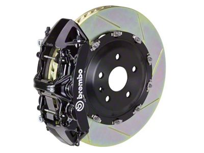 Brembo GT Series 6-Piston Front Big Brake Kit with 15-Inch 2-Piece Type 1 Slotted Rotors; Black Calipers (06-13 Corvette C6 Grand Sport & Z06 w/o Carbon Ceramic Brakes)