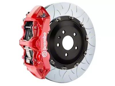 Brembo GT Series 6-Piston Front Big Brake Kit with 15-Inch 2-Piece Type 3 Slotted Rotors; Red Calipers (15-19 Corvette C7 Grand Sport & Z06 w/o Carbon Ceramic Brakes)
