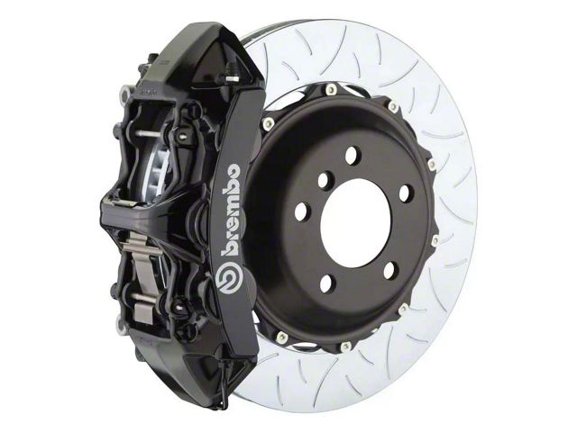 Brembo GT Series 6-Piston Front Big Brake Kit with 15-Inch 2-Piece Type 3 Slotted Rotors; Black Calipers (14-19 Corvette C7, Excluding Grand Sport & Z06)