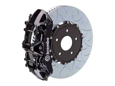 Brembo GT Series 6-Piston Front Big Brake Kit with 350x34mm 2-Piece Type 3 Slotted Rotors; Black Calipers (20-25 Corvette C8, Excluding Z06)