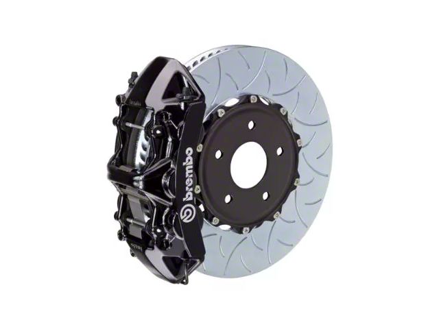 Brembo GT Series 6-Piston Front Big Brake Kit with 350x34mm 2-Piece Type 3 Slotted Rotors; Black Calipers (20-24 Corvette C8, Excluding Z06)