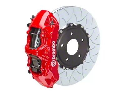 Brembo GT Series 6-Piston Front Big Brake Kit with 350x34mm 2-Piece Type 3 Slotted Rotors; Red Calipers (20-25 Corvette C8, Excluding Z06)