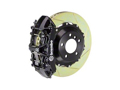 Brembo GT Series 6-Piston Front Big Brake Kit with 380x32mm 2-Piece Type 1 Slotted Rotors; Black Calipers (20-25 Corvette C8, Excluding Z06)
