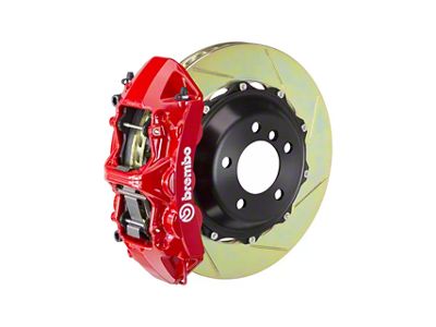 Brembo GT Series 6-Piston Front Big Brake Kit with 380x32mm 2-Piece Type 1 Slotted Rotors; Red Calipers (20-24 Corvette C8, Excluding Z06)