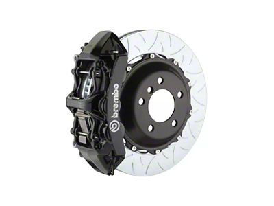 Brembo GT Series 6-Piston Front Big Brake Kit with 380x32mm 2-Piece Type 3 Slotted Rotors; Black Calipers (20-25 Corvette C8, Excluding Z06)