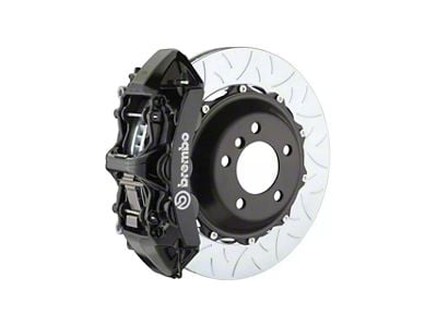 Brembo GT Series 6-Piston Front Big Brake Kit with 380x32mm 2-Piece Type 3 Slotted Rotors; Black Calipers (20-24 Corvette C8, Excluding Z06)