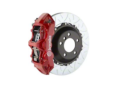 Brembo GT Series 6-Piston Front Big Brake Kit with 380x32mm 2-Piece Type 3 Slotted Rotors; Red Calipers (20-24 Corvette C8, Excluding Z06)