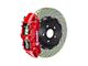 Brembo GT Series 6-Piston Front Big Brake Kit with 380x34mm 2-Piece Cross Drilled Rotors; Red Calipers (20-24 Corvette C8, Excluding Z06)