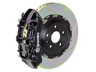 Brembo GT Series 6-Piston Front Big Brake Kit with 380x34mm 2-Piece Type 1 Slotted Rotors; Black Calipers (20-25 Corvette C8 Stingray)