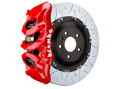Brembo GT Series 6-Piston Front Big Brake Kit with 380x34mm 2-Piece Type 3 Slotted Rotors; Yellow Calipers (20-25 Corvette C8 Stingray)