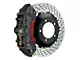 Brembo GT-S Series 6-Piston Front Big Brake Kit with 14-Inch 2-Piece Cross Drilled Rotors; Black Hard Anodized Calipers (05-14 Mustang GT w/o Performance Pack, V6)