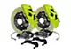 Brembo GT Series 4-Piston Rear Big Brake Kit with 15-Inch 2-Piece Cross Drilled Rotors; Fluorescent Yellow Calipers (15-23 Mustang GT, EcoBoost, V6)