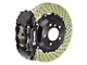 Brembo GT Series 4-Piston Front Big Brake Kit with 14-Inch 2-Piece Cross Drilled Rotors; Black Calipers (05-14 Mustang GT w/o Performance Pack, V6)