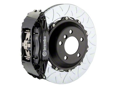 Brembo GT Series 4-Piston Front Big Brake Kit with 14-Inch 2-Piece Type 3 Slotted Rotors; Black Calipers (94-04 Mustang)
