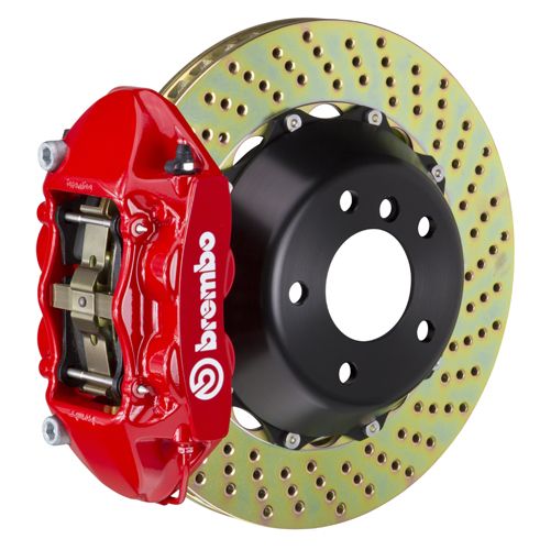 Brembo Camaro GT Series 4 Piston Front Big Brake Kit with 13 Inch 2 Piece Drilled Rotors Red Calipers 121.7005A2 98 02 Camaro Free Shipping