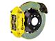 Brembo GT Series 4-Piston Rear Big Brake Kit with 15-Inch 2-Piece Type 1 Slotted Rotors; Yellow Calipers (15-23 Mustang GT, EcoBoost, V6)