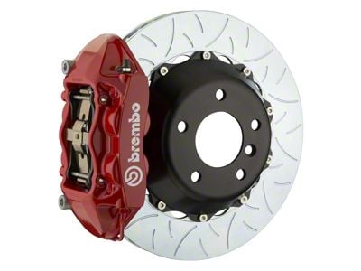 Brembo GT Series 4-Piston Rear Big Brake Kit with 15-Inch 2-Piece Type 3 Slotted Rotors; Red Calipers (15-23 Mustang GT, EcoBoost, V6)