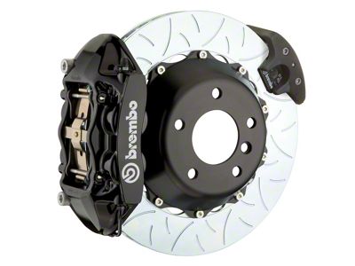 Brembo GT Series 4-Piston Rear Big Brake Kit with 15-Inch 2-Piece Type 3 Slotted Rotors; Black Calipers (15-23 Mustang GT, EcoBoost, V6)