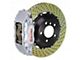 Brembo GT Series 4-Piston Front Big Brake Kit with 13.10-Inch 2-Piece Cross Drilled Rotors; Silver Calipers (94-04 Mustang)