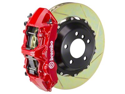 Brembo GT Series 6-Piston Front Big Brake Kit with 14-Inch 2-Piece Type 1 Slotted Rotors; Red Calipers (94-04 Mustang)