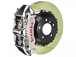 Brembo GT Series 6-Piston Front Big Brake Kit with 14-Inch 2-Piece Type 1 Slotted Rotors; Nickel Plated Calipers (05-14 Mustang GT w/o Performance Pack, V6)