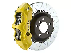Brembo GT Series 6-Piston Front Big Brake Kit with 14-Inch 2-Piece Type 3 Slotted Rotors; Yellow Calipers (05-14 Mustang GT w/o Performance Pack, V6)