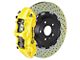 Brembo GT Series 6-Piston Front Big Brake Kit with 15-Inch 2-Piece Cross Drilled Rotors; Yellow Calipers (15-23 Mustang GT, EcoBoost, V6)