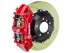 Brembo GT Series 6-Piston Front Big Brake Kit with 15-Inch 2-Piece Type 1 Slotted Rotors; Red Calipers (05-14 Mustang GT w/o Performance Pack, V6)