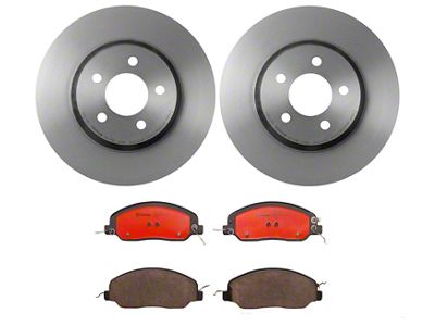 Brembo Vented Brake Rotor and Pad Kit; Front (11-14 Mustang V6 w/o Performance Pack)