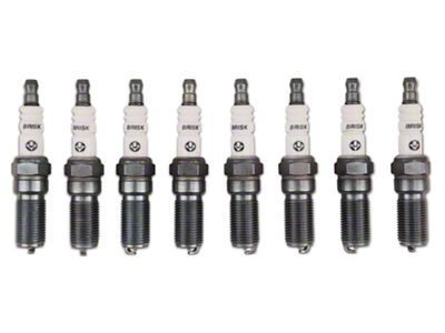 Brisk Silver Racing Spark Plugs; Low Boost (11-17 Mustang GT; 12-13 Mustang BOSS 302)