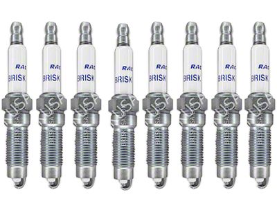 Brisk Silver Racing Spark Plugs; Up to 450HP (Mid 08-10 Mustang GT)