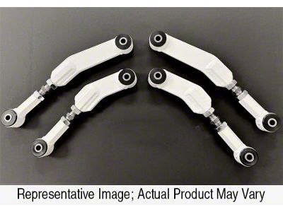 Bwoody Performance Fully Adjustable Rear Upper Control Arms with Hybrid Bushings; Silver (15-23 Charger SRT Hellcat)