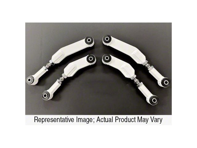 Bwoody Performance Fully Adjustable Rear Upper Control Arms with Hybrid Bushings; Wrinkle Black (15-23 Charger SRT Hellcat)
