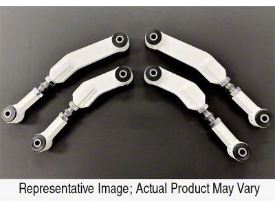 Bwoody Performance Fully Adjustable Rear Upper Control Arms with Poly Bushings; Silver (06-23 RWD Charger, Excluding SRT Hellcat)