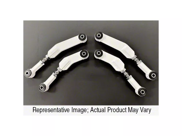 Bwoody Performance Fully Adjustable Rear Upper Control Arms with Poly Bushings; Silver (06-23 RWD Charger, Excluding SRT Hellcat)