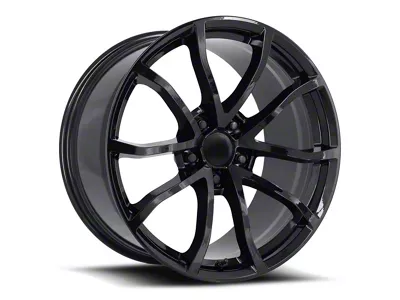C6 Cup Replica Gloss Black Wheel; Front Only; 19x10; 40mm Offset (06-13 Corvette C6, Excluding Base)