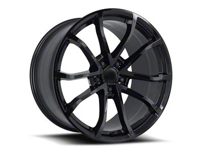 C6 Cup Replica Gloss Black Wheel; Rear Only; 20x12; 59mm Offset (06-13 Corvette C6, Excluding Base)