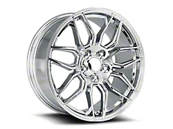 C8 ZO6 Replica Chrome Wheel; Front Only; 19x8.5; 56mm Offset (05-13 Corvette C6 Base)
