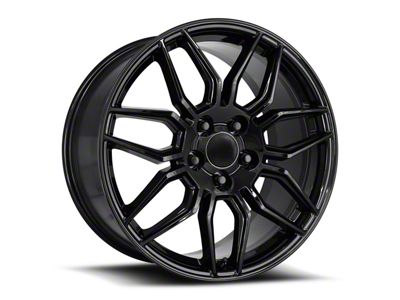 C8 ZO6 Replica Gloss Black Wheel; Rear Only; 19x10; 79mm Offset (05-13 Corvette C6 Base)